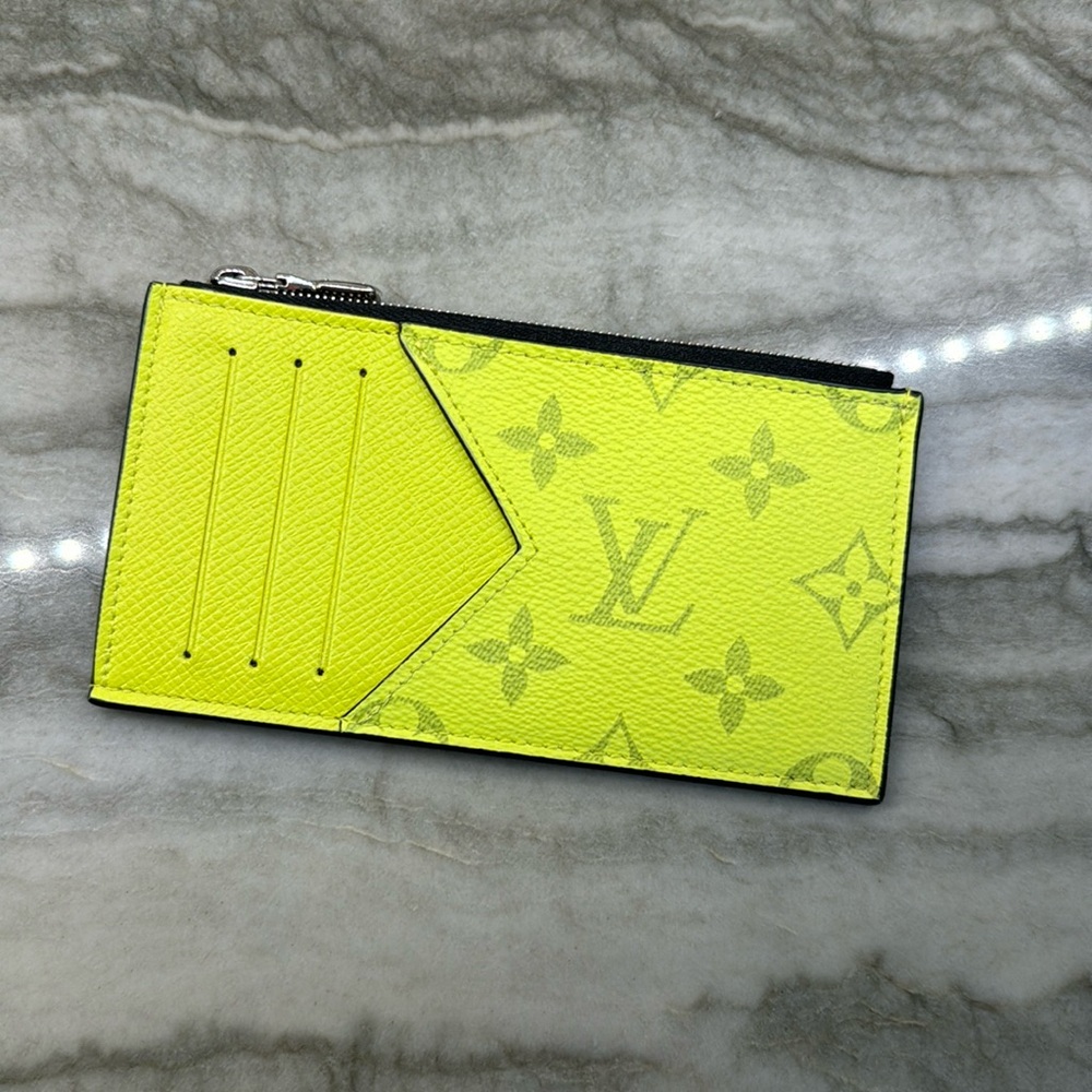 Louis Vuitton Yellow Taigarama Coin Card Holder